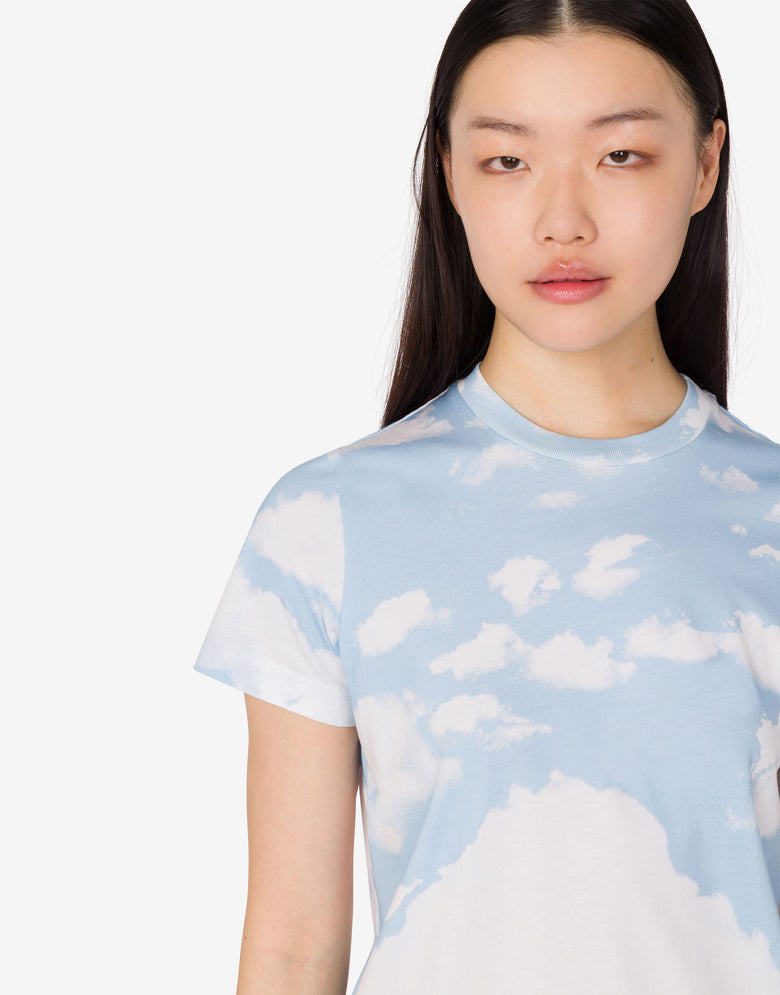 有机棉针织 T 恤Archive Clouds 天蓝色 Moschino 4