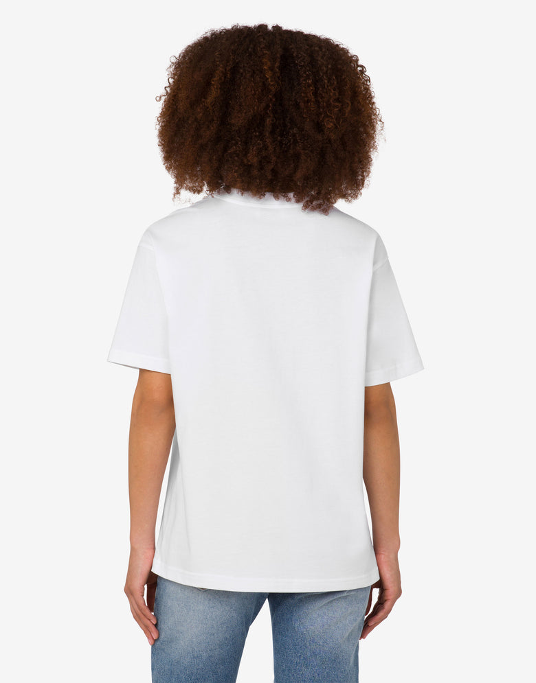 Printed organic cotton jersey T-shirt White Moschino 3