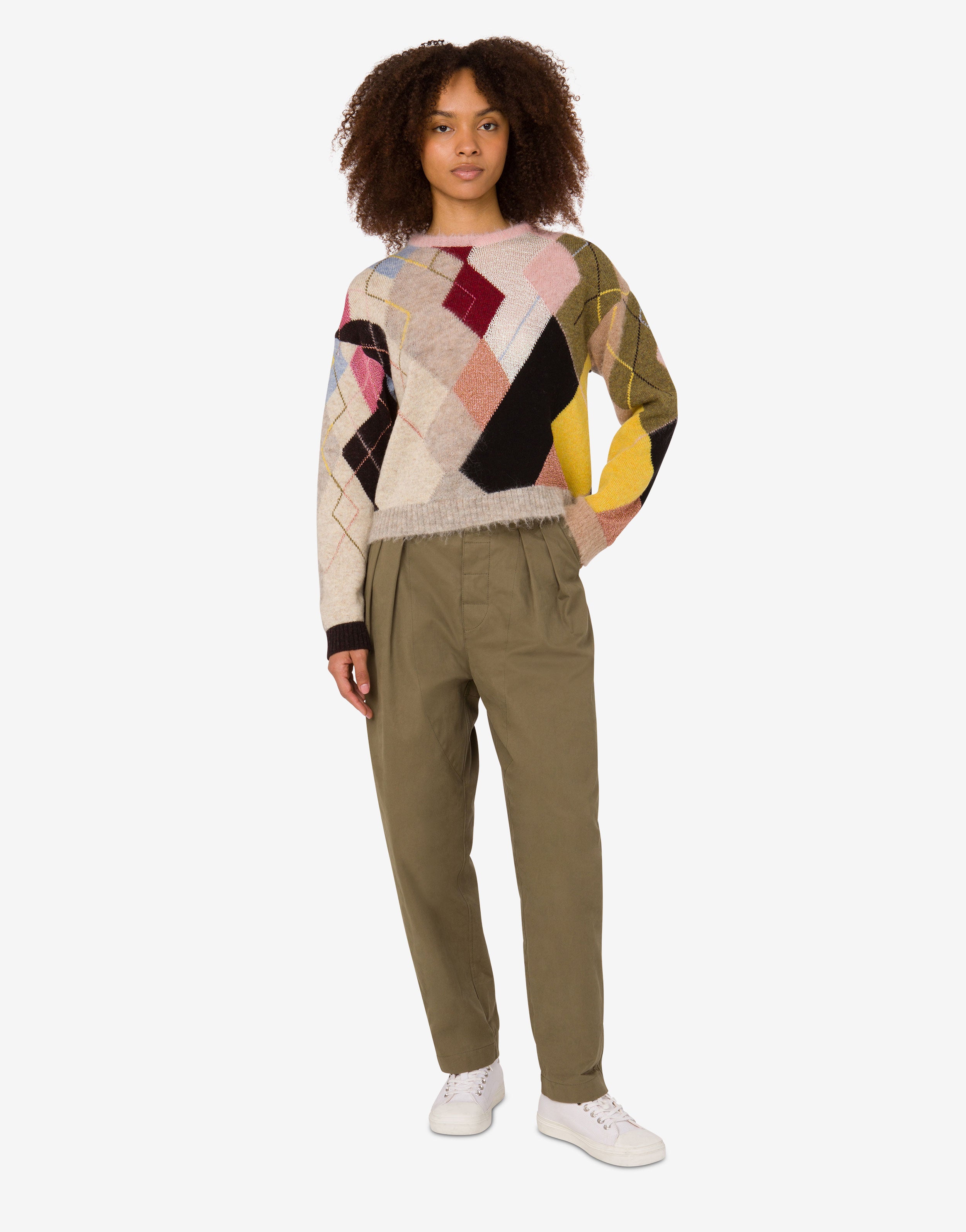 Inlaid gauze mohair pullover | Moschino