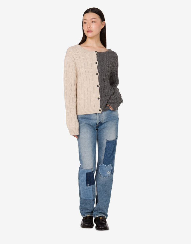 Cárdigan de mezcla de alpaca Gris Moschino 1