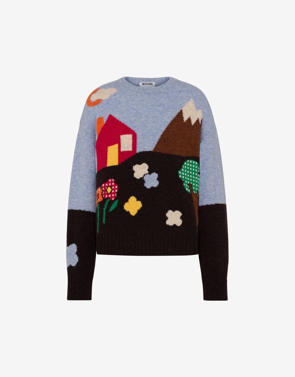 Jersey de lana Shetland Archive Multicolor Moschino 0