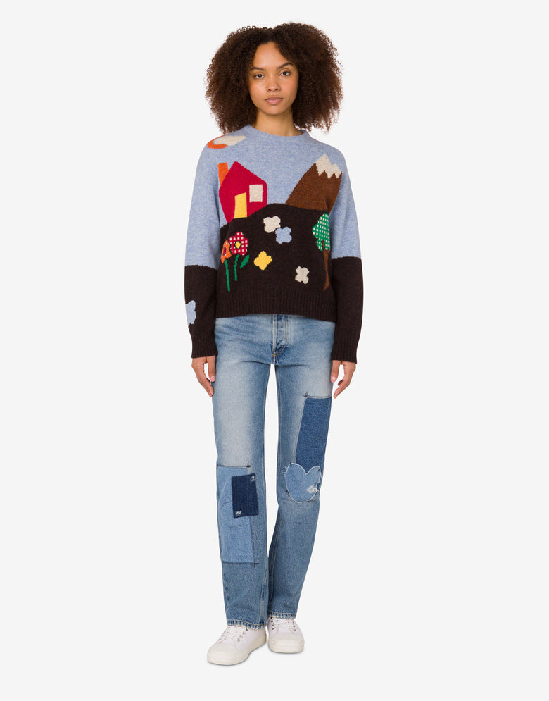 Jersey de lana Shetland Archive Multicolor Moschino 1