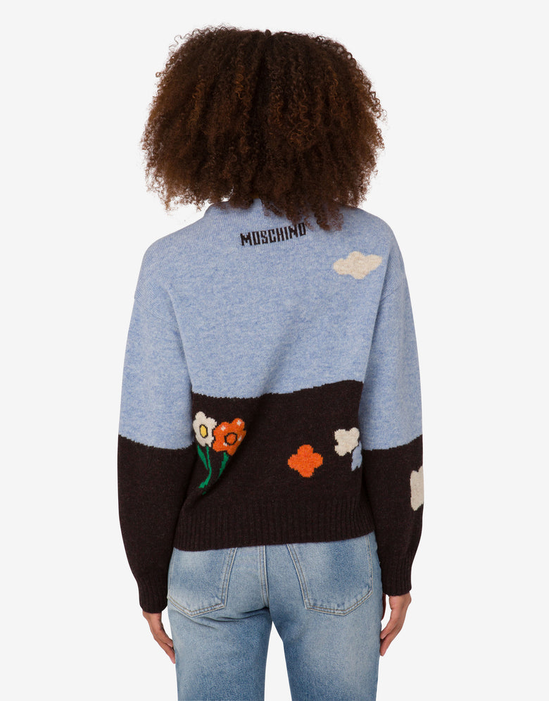 Jersey de lana Shetland Archive Multicolor Moschino 3