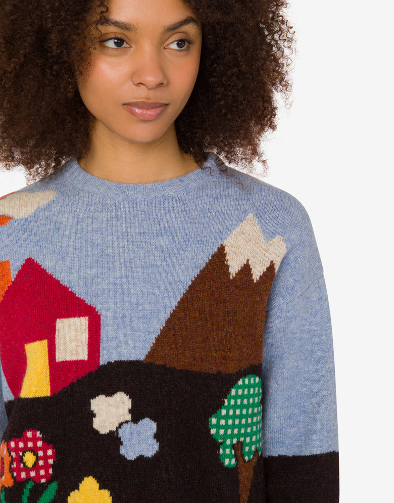 Jersey de lana Shetland Archive Multicolor Moschino 4