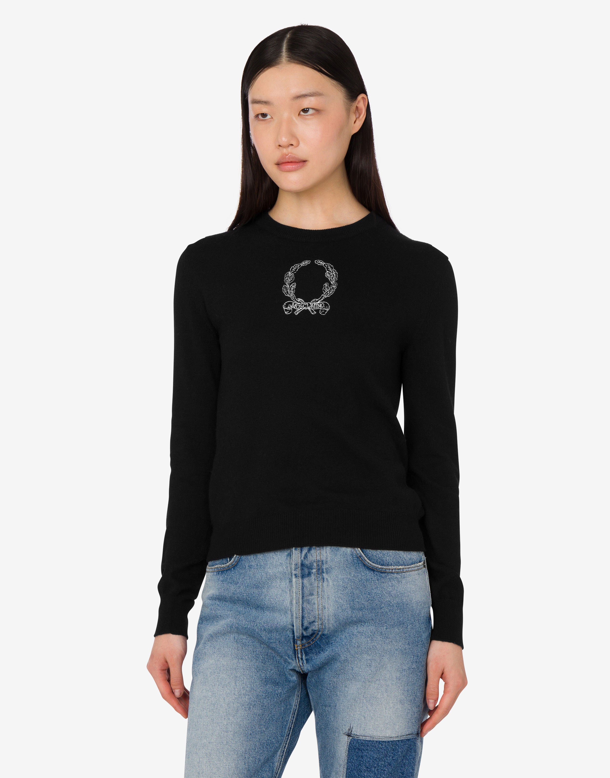 Wool blend pullover Laurel Crown | Moschino
