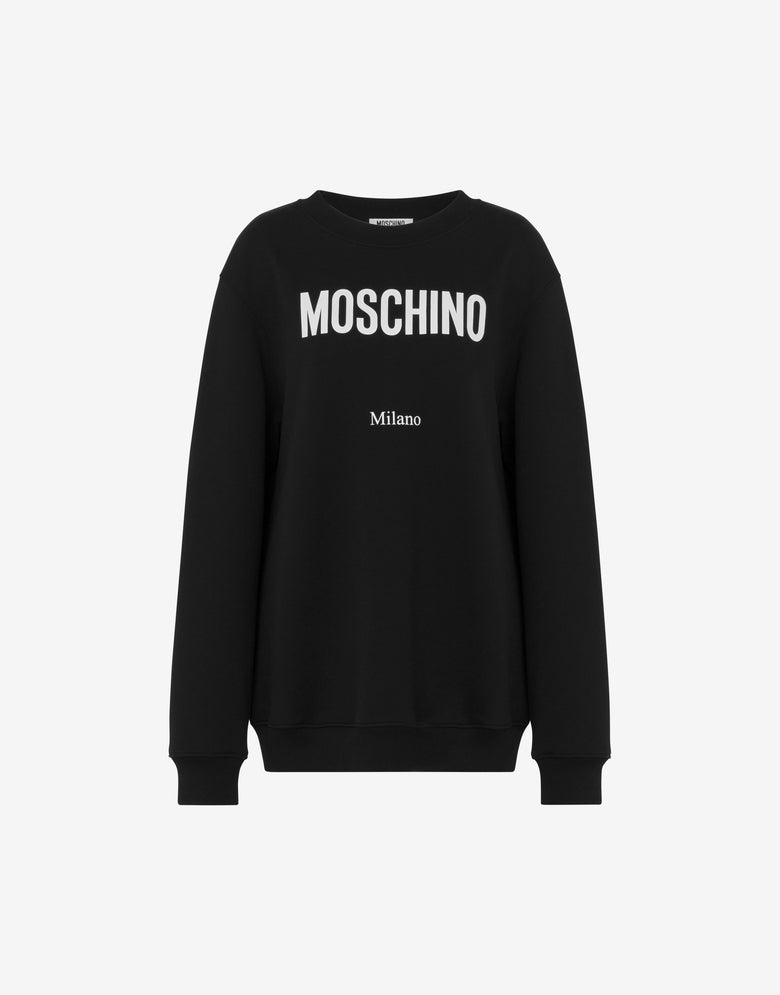 Sudadera estampada de algodón orgánico Negro Moschino 4