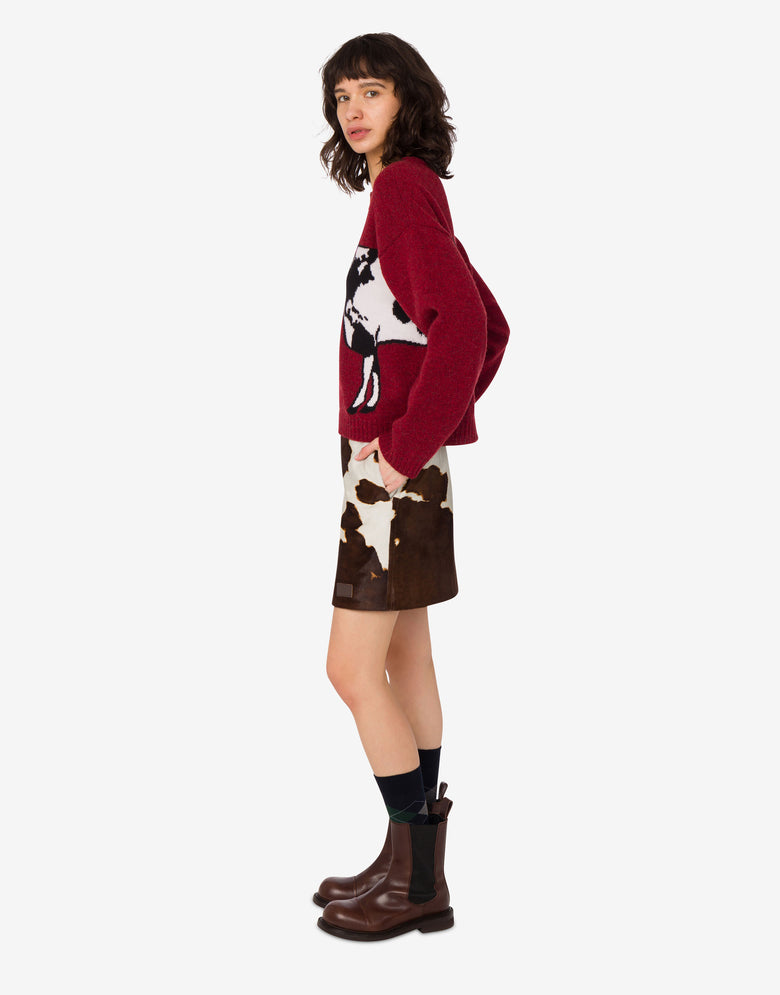 小马皮迷你裙 棕色 Moschino 1