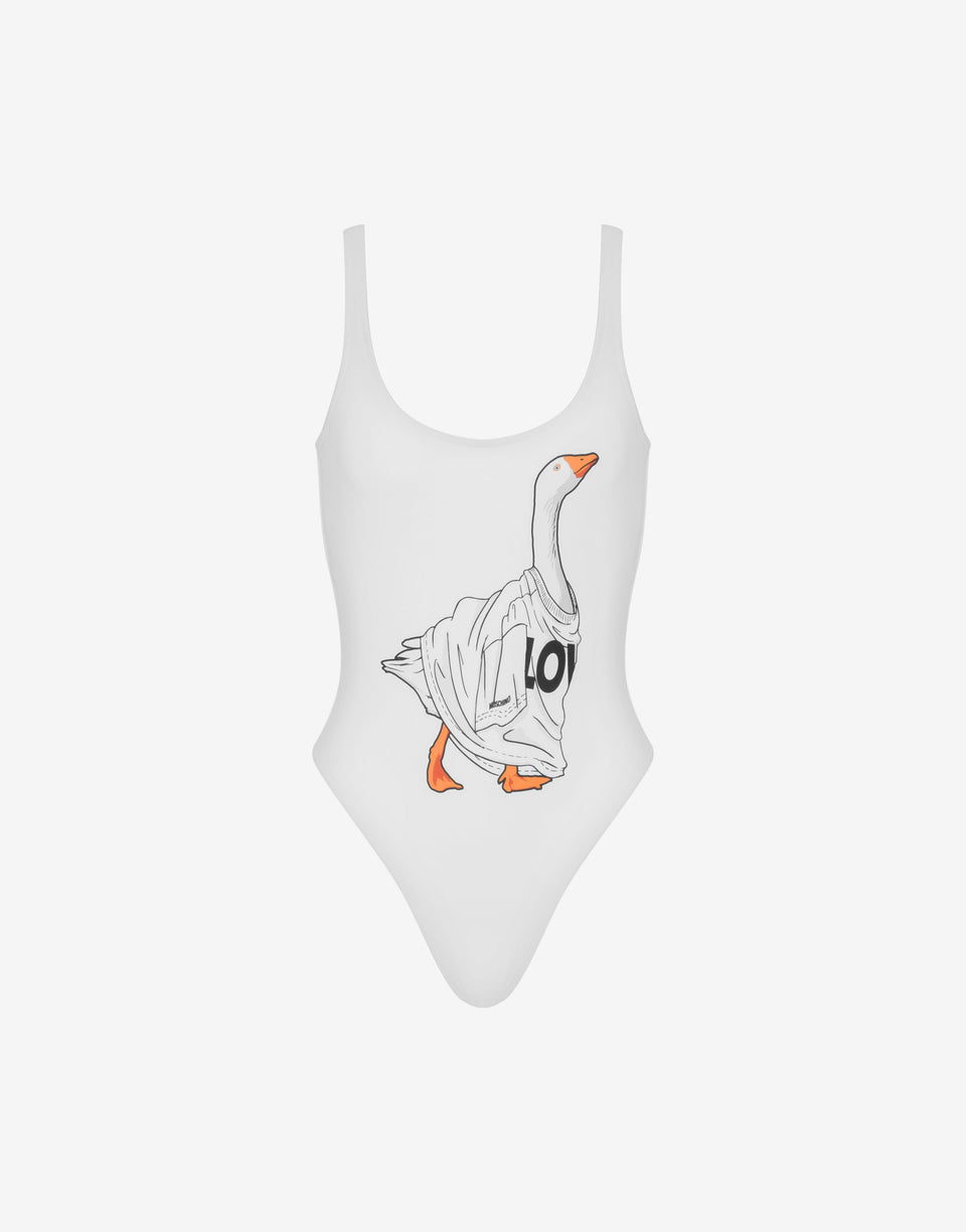 One-piece swimsuit Goose White Moschino 0