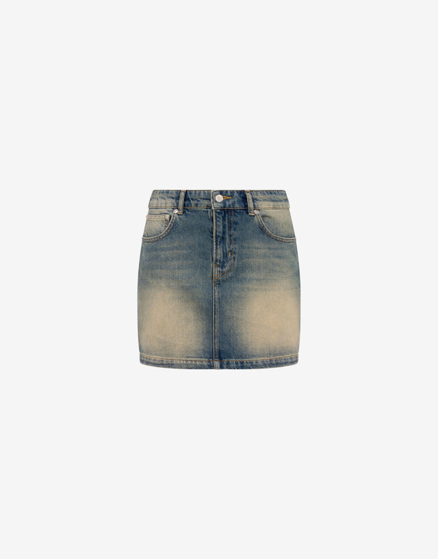 棉质牛仔迷你裙 蓝色牛仔布 Moschino Jeans 0