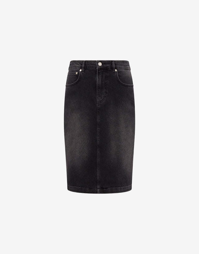 Falda vaquera de algodón elástico Gris oscuro Moschino Jeans 0