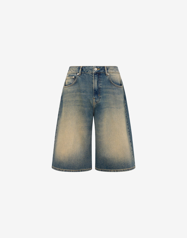 Bermudas de denim de algodón Blue Denim Moschino Jeans 0
