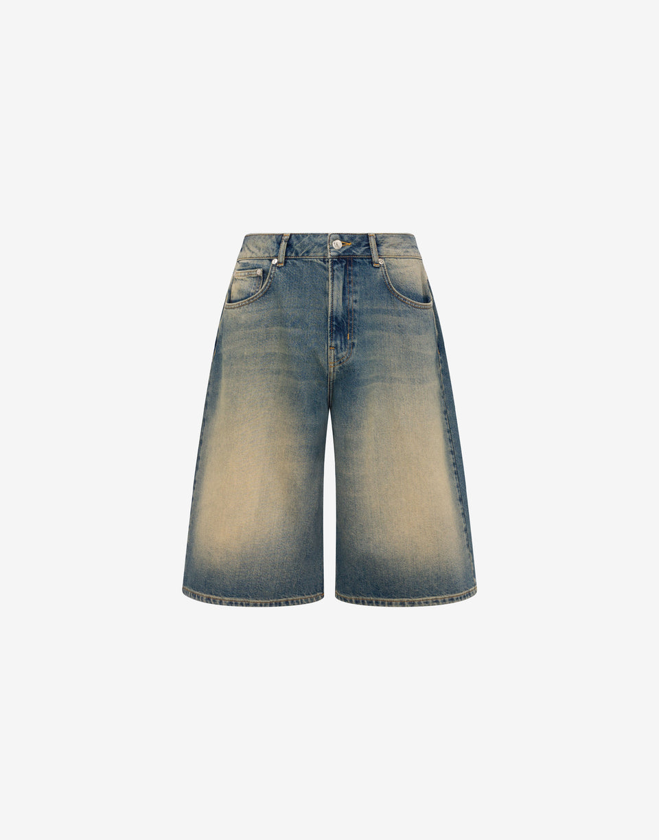 棉质牛仔百慕大短裤 蓝色牛仔布 Moschino Jeans 0