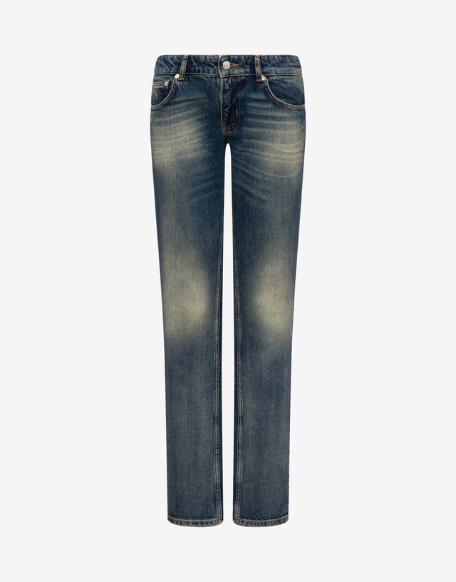 Pantalón vaquero de algodón Blue Denim Moschino Jeans 0