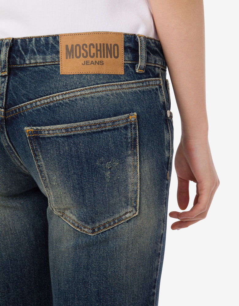 棉质牛仔长裤 蓝色牛仔布 Moschino Jeans 3