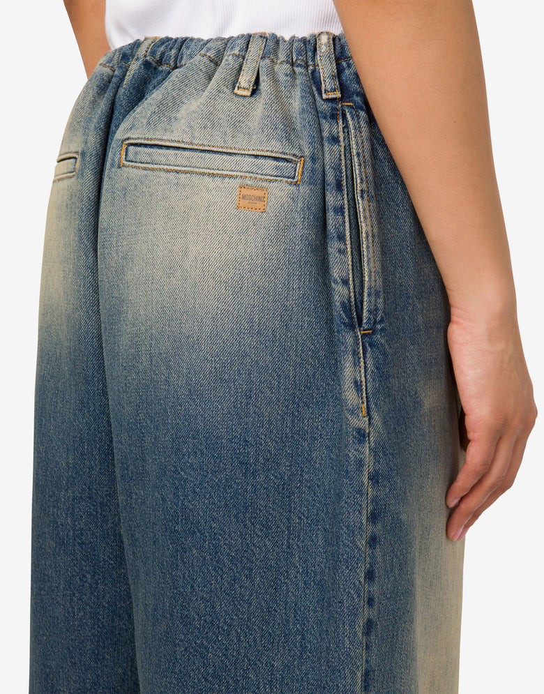 棉质牛仔长裤  蓝色牛仔布 Moschino Jeans 3