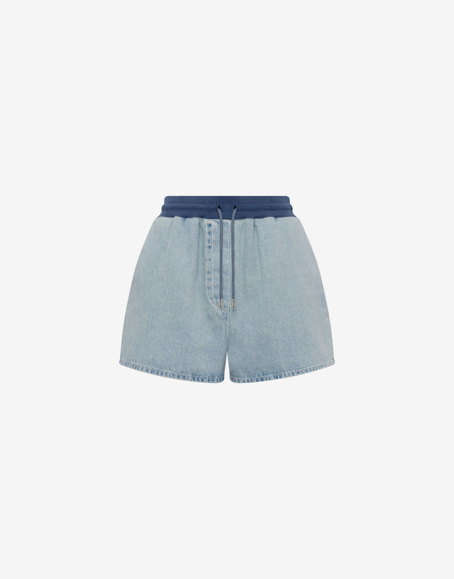 Pantalones cortos de denim de algodón Denim claro Moschino Jeans 0