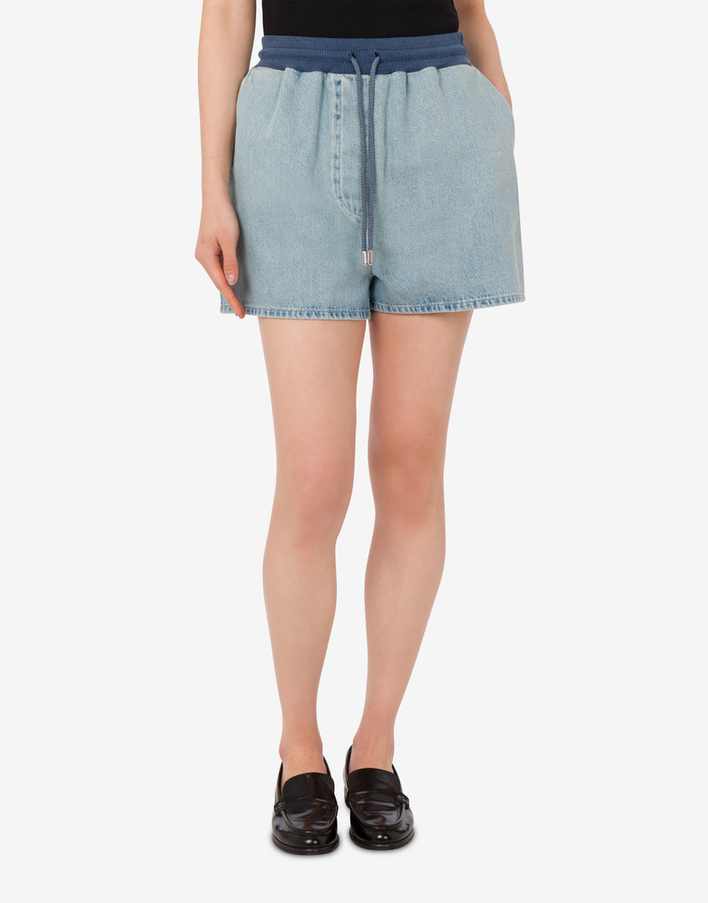棉质牛仔短裤 浅色牛仔蓝 Moschino Jeans 1