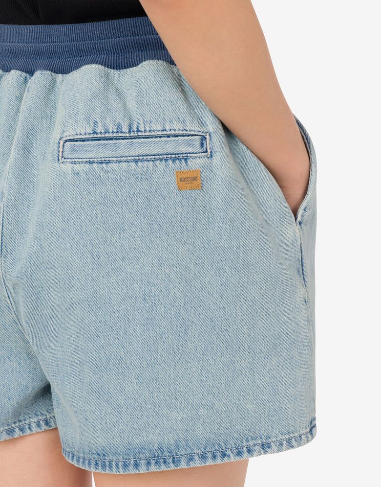 棉质牛仔短裤 浅色牛仔蓝 Moschino Jeans 3