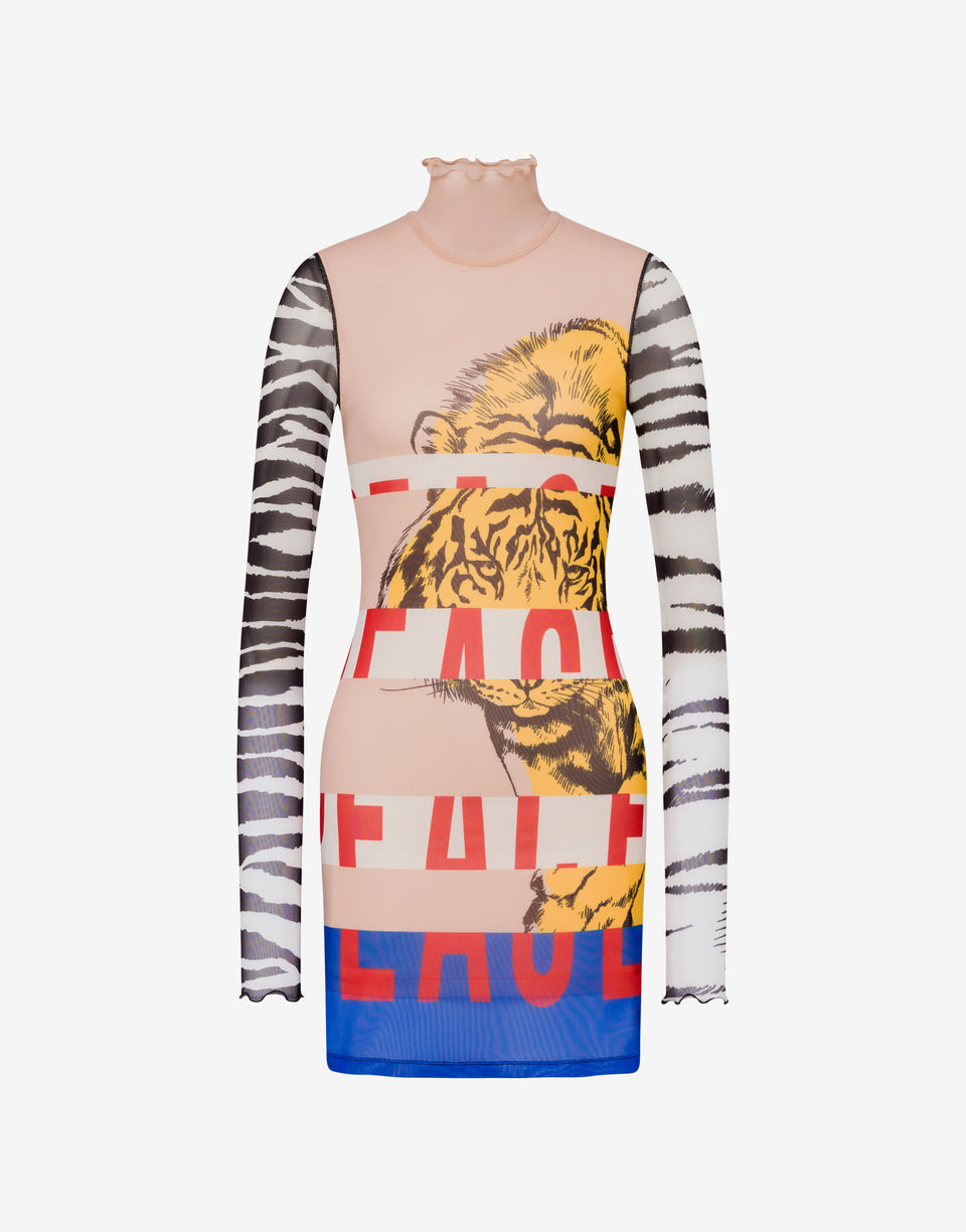 印花薄纱连衣裙 彩色 Moschino Jeans 0
