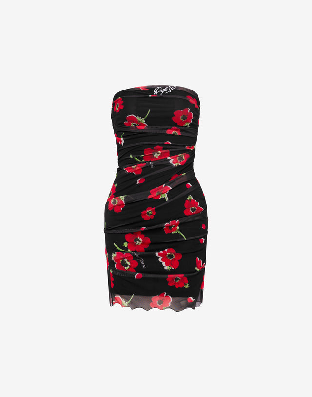 Vestido de tul estampado Negro Moschino Jeans 0