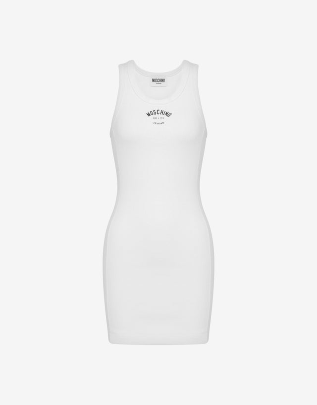 Vestido de algodón elástico Blanco Moschino Jeans 0