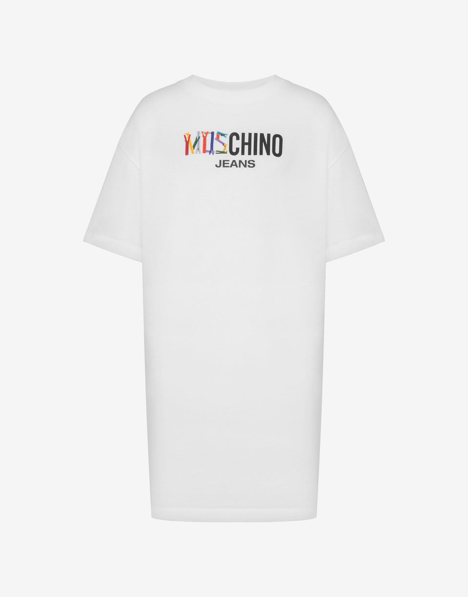 Printed cotton jersey dress White Moschino Jeans 0