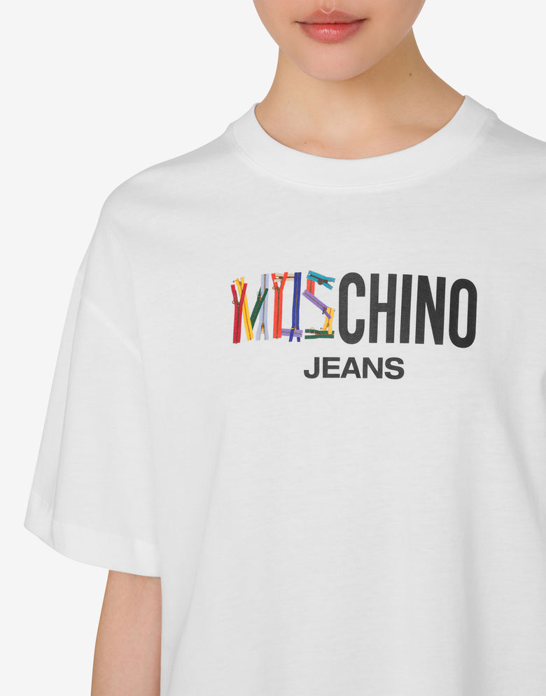 Printed cotton jersey dress White Moschino Jeans 3