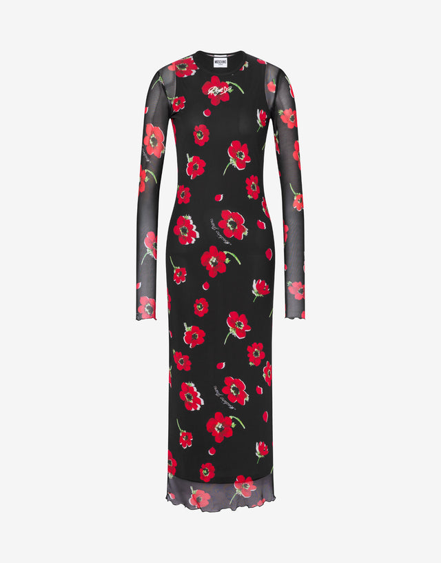 Vestido de tul estampado Negro Moschino Jeans 0