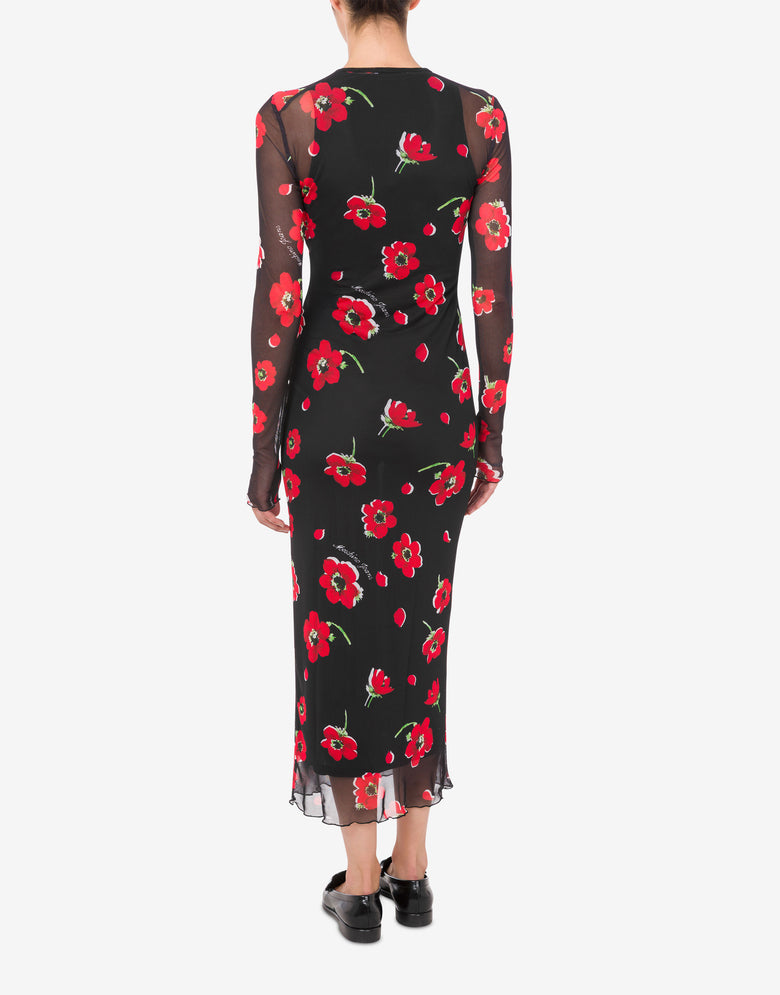 Printed tulle dress Black Moschino Jeans 2