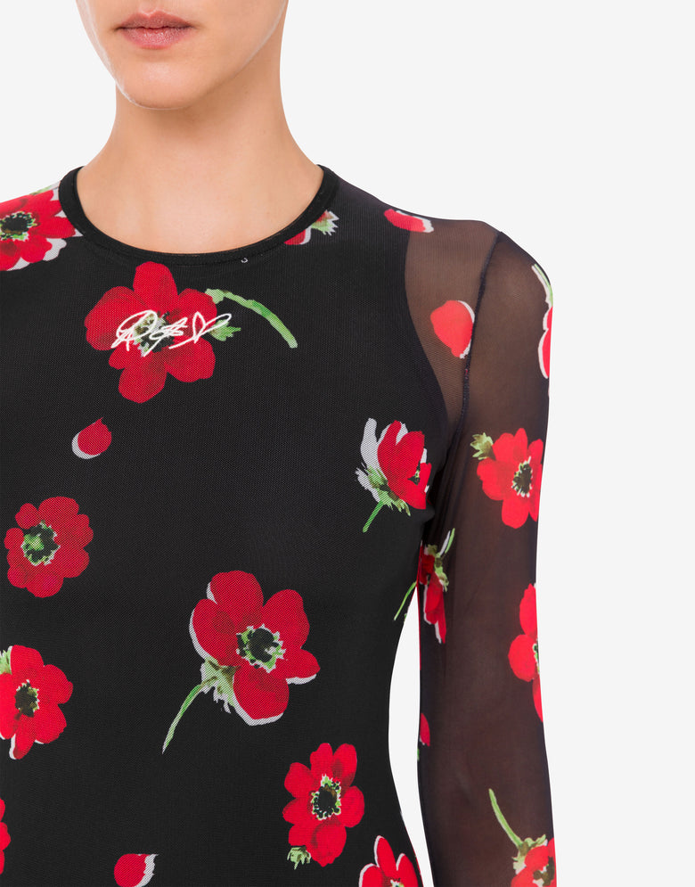 Printed tulle dress Black Moschino Jeans 3