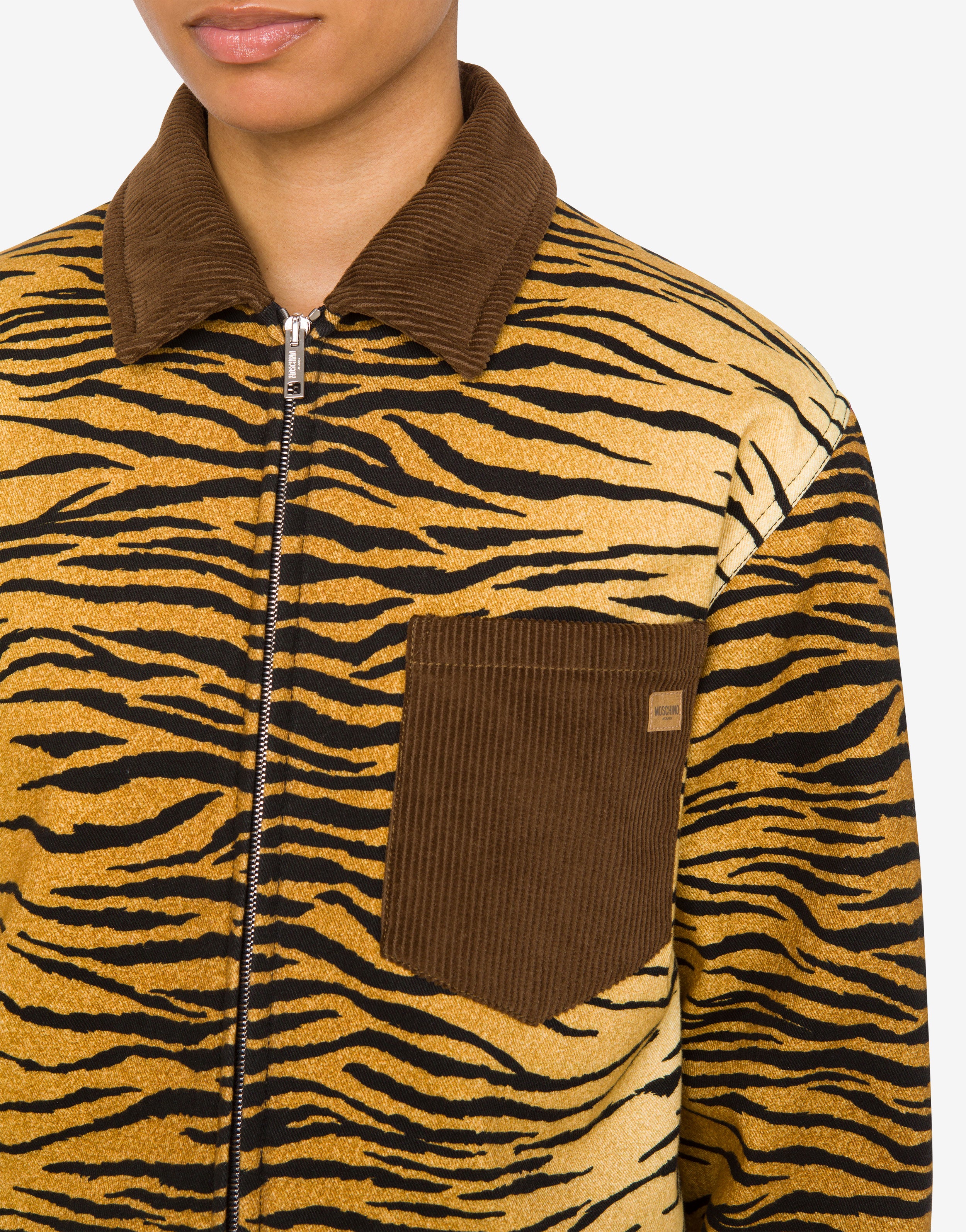 Printed cotton gabardine jacket Moschino Jeans | Moschino