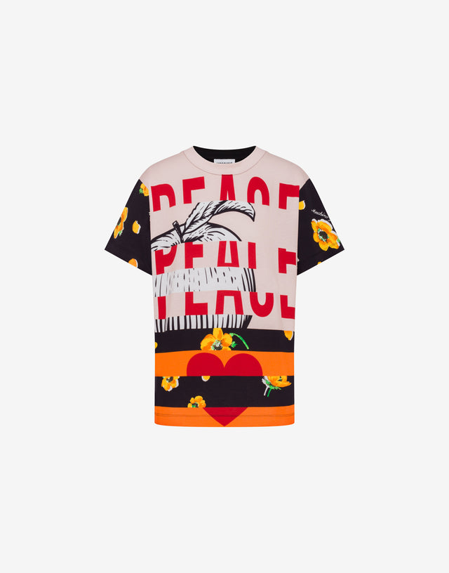 Camiseta estampada de jersey de algodón Multicolor Moschino Jeans 0