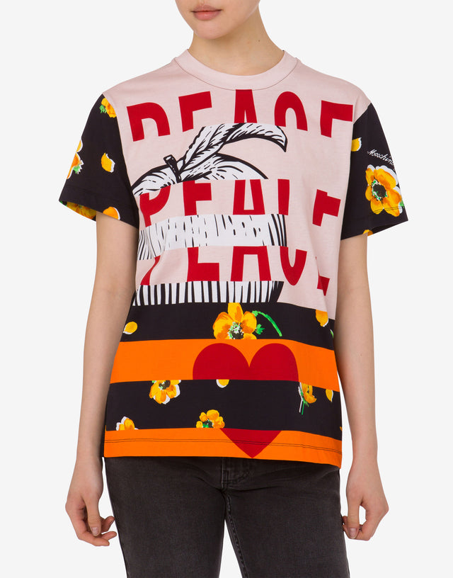 Camiseta estampada de jersey de algodón Multicolor Moschino Jeans 1