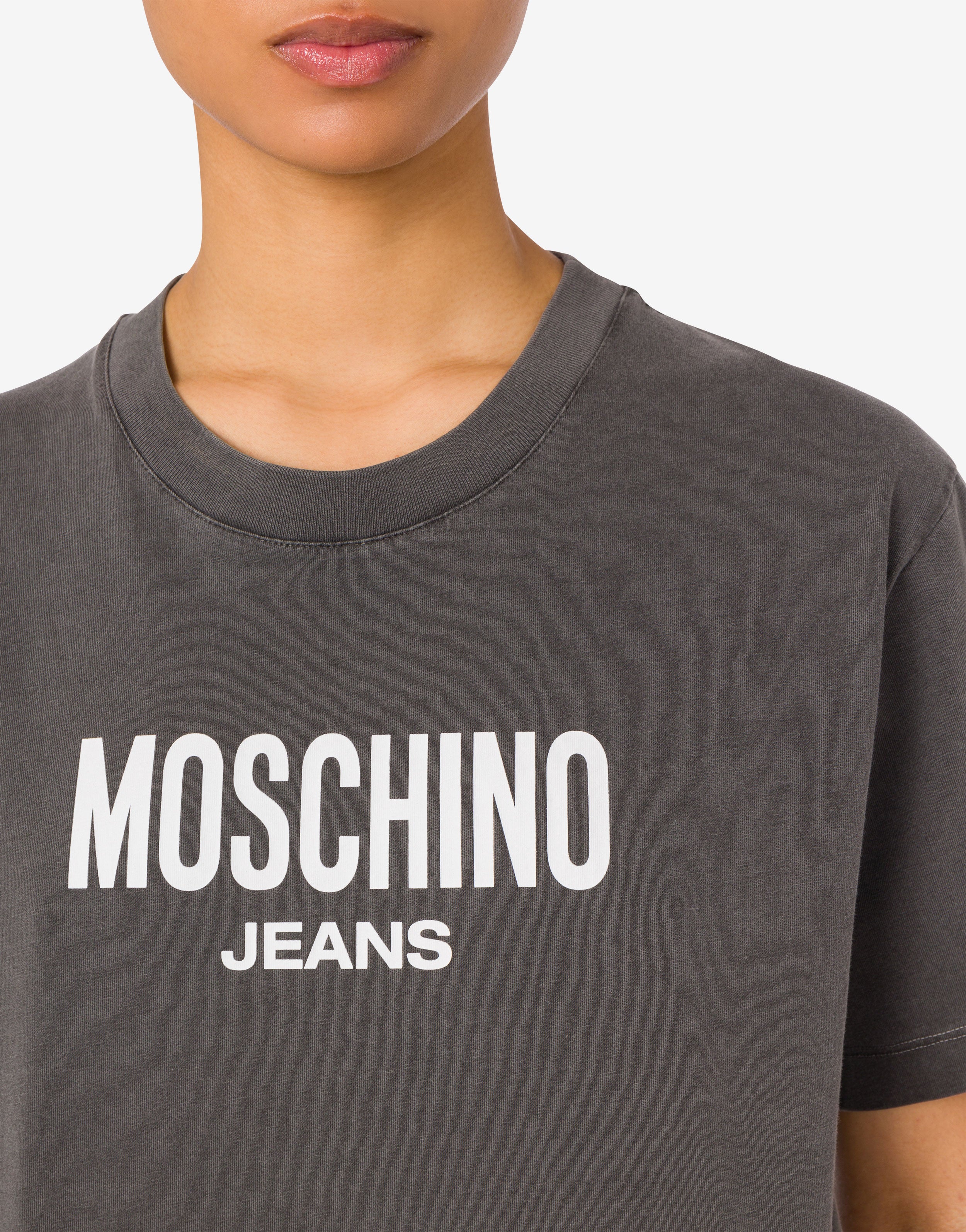 Printed cotton jersey crop T-shirt Moschino Jeans | Moschino
