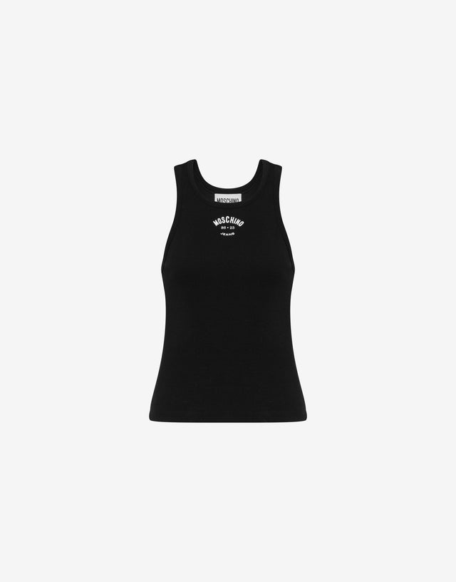 Camiseta sin mangas de algodón elástico Negro Moschino Jeans 0