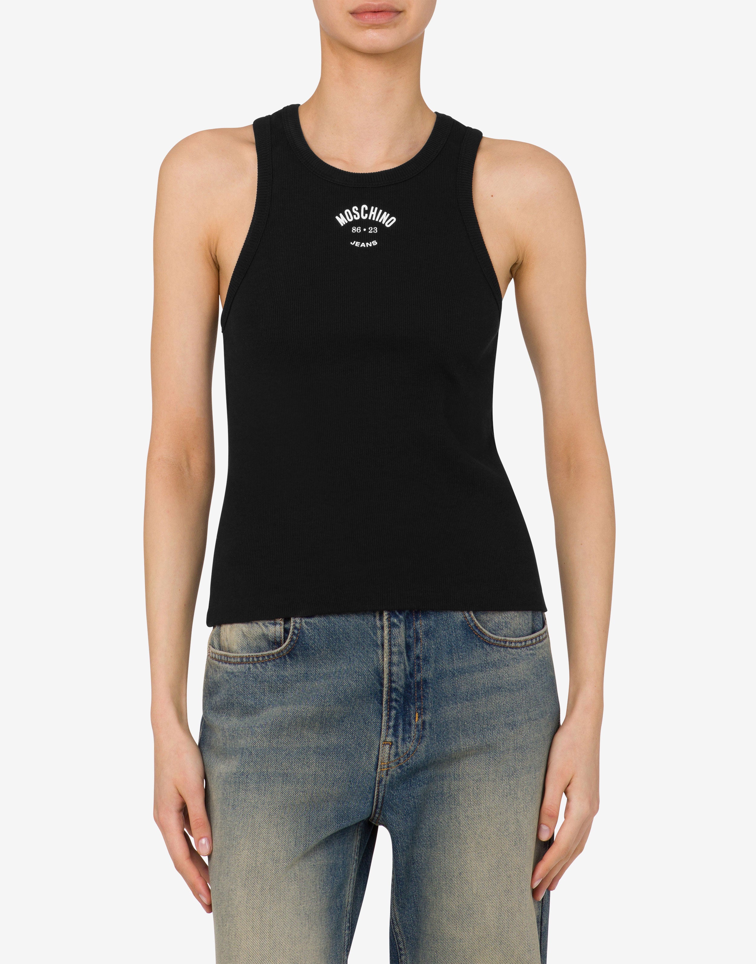 Stretch cotton tank top Moschino Jeans | Moschino