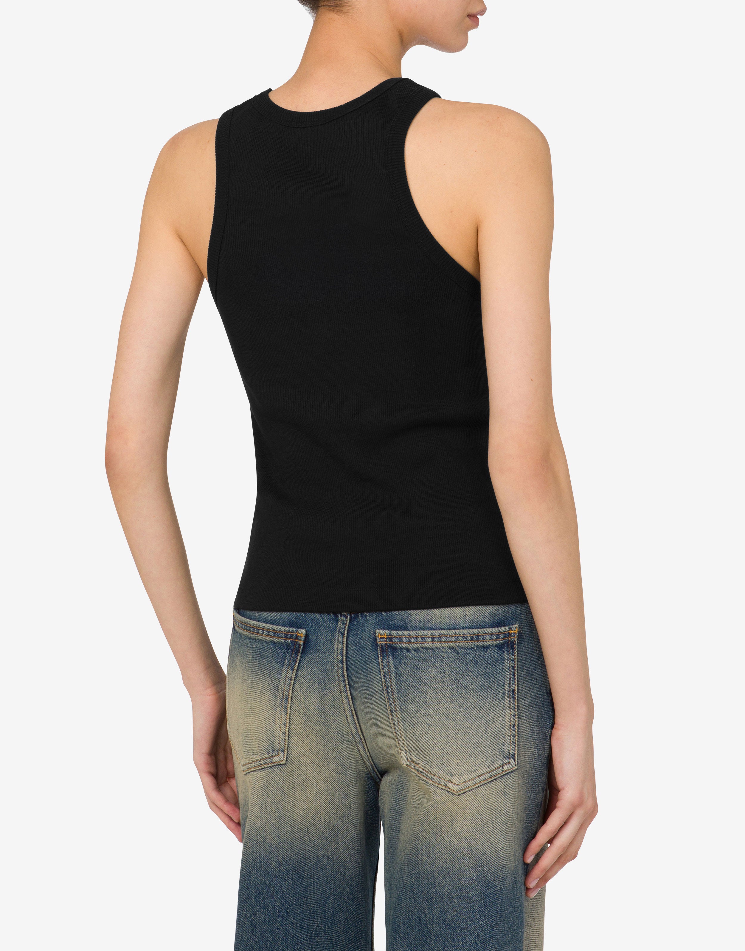 Stretch cotton tank top Moschino Jeans | Moschino