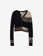 Cardigan de mezcla de lana con incrustaciones