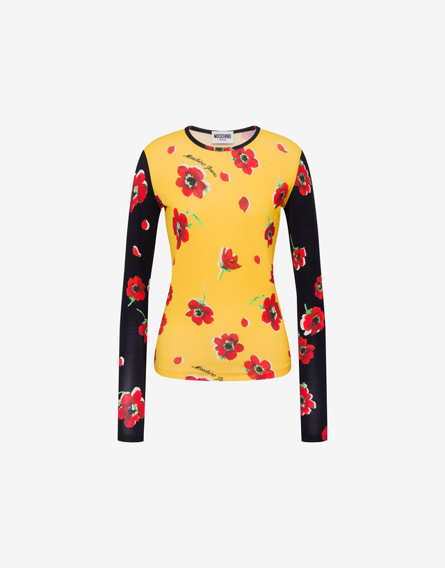 Camiseta estampada de jersey elástico Amarillo Moschino Jeans 0