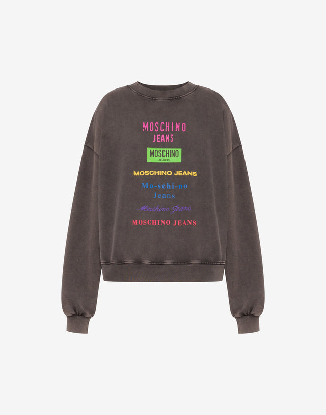Sudadera de algodón estampada Gris oscuro Moschino Jeans 0
