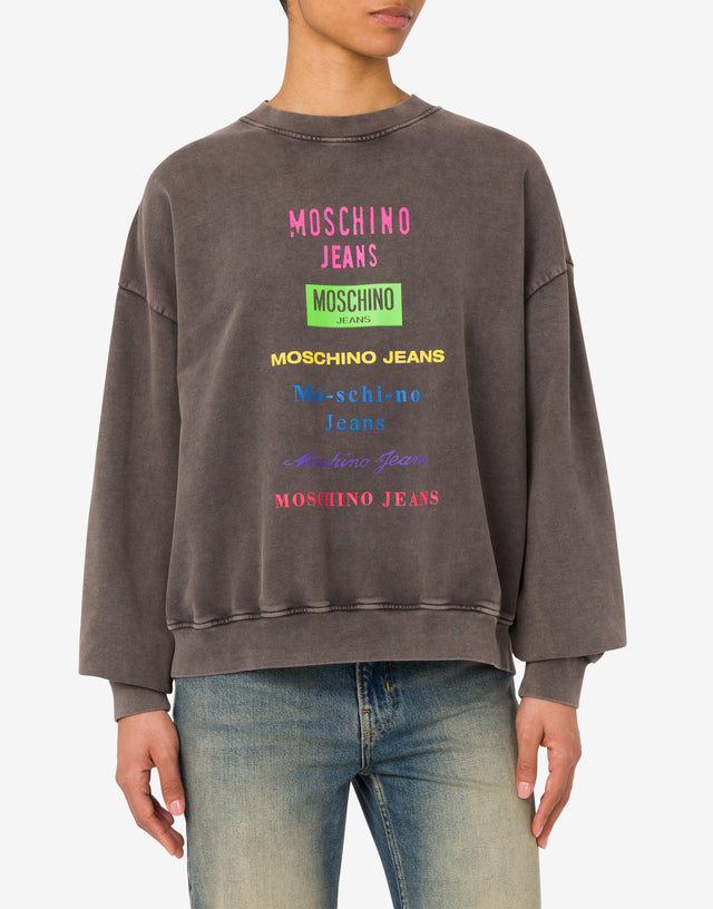 Sudadera de algodón estampada Gris oscuro Moschino Jeans 1
