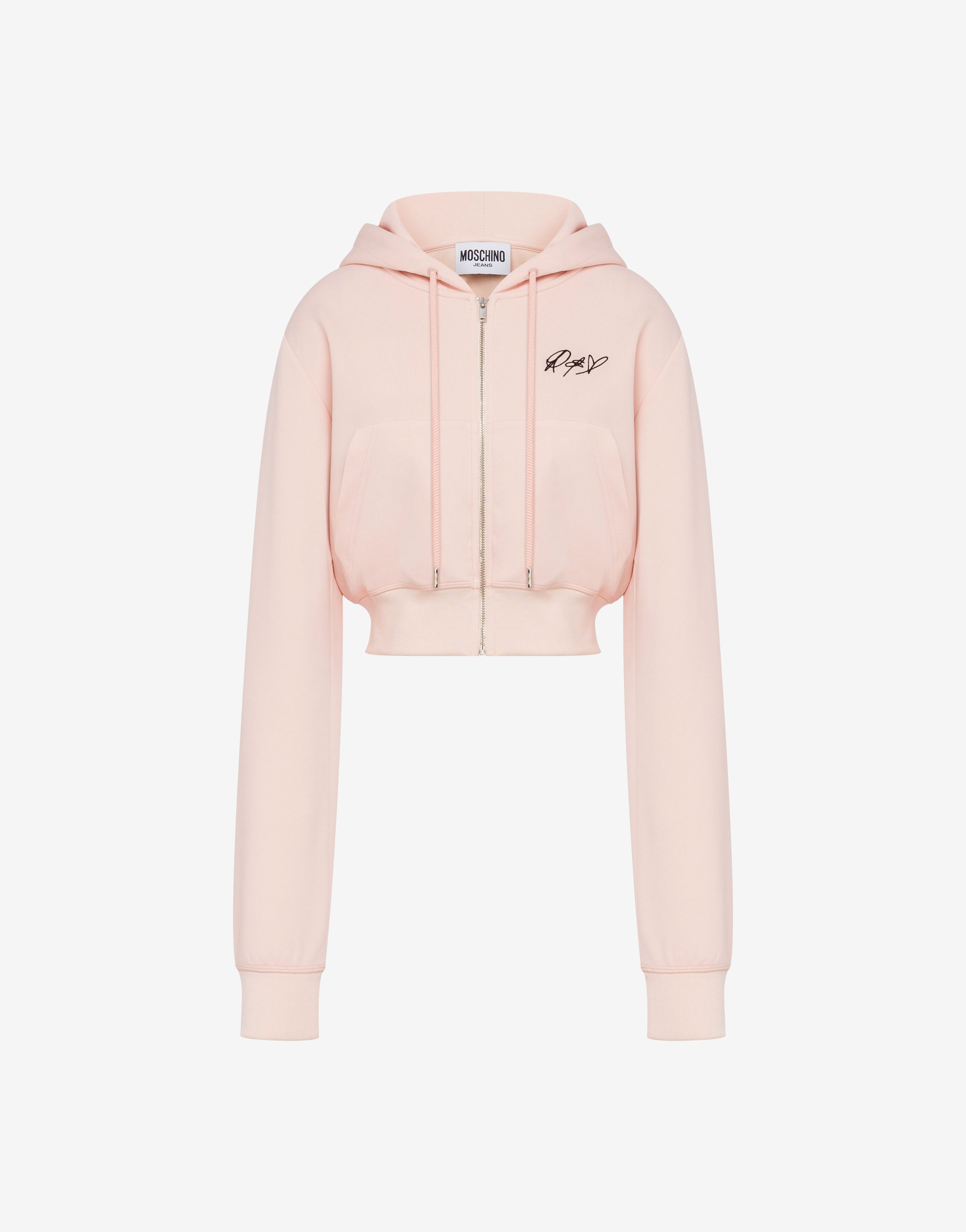 Sudadera corta de algodón bordada