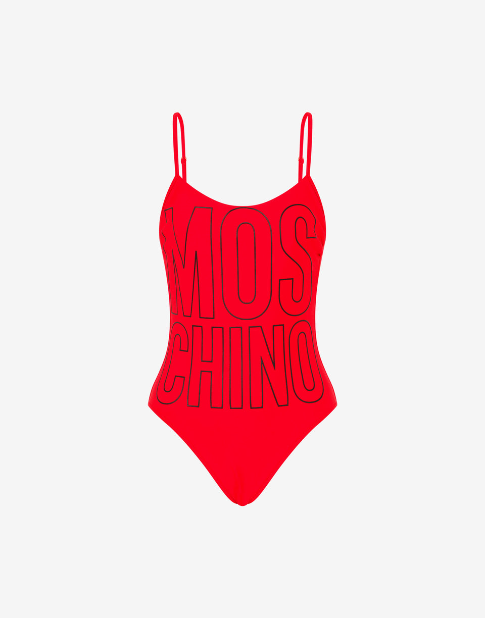 Bañador de una pieza de lycra estampada Rojo Moschino 0