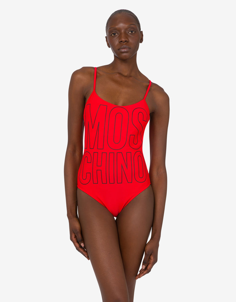 Bañador de una pieza de lycra estampada Rojo Moschino 1
