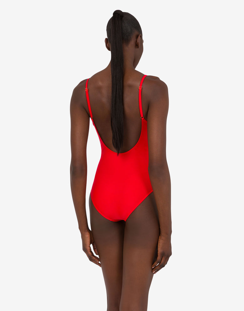 Bañador de una pieza de lycra estampada Rojo Moschino 2