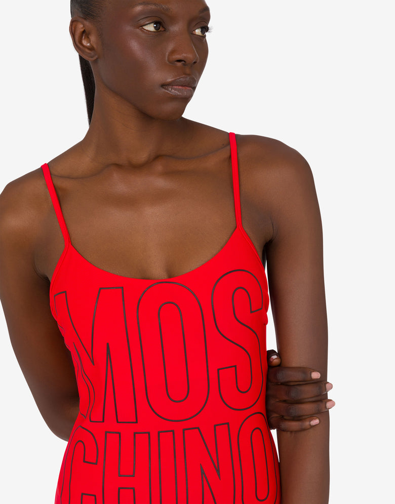 Bañador de una pieza de lycra estampada Rojo Moschino 3