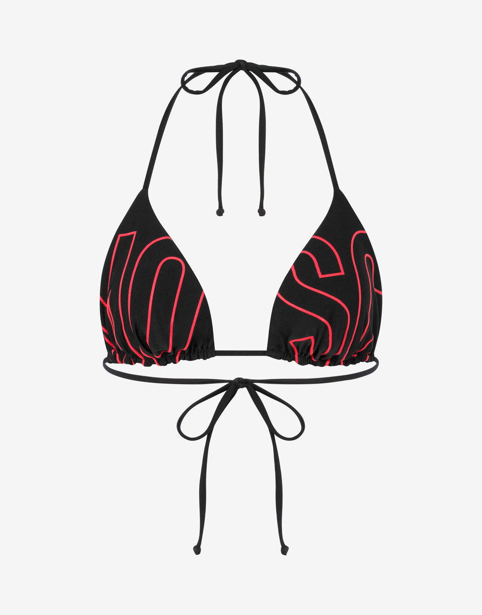Printed lycra bikini top Black Moschino 0