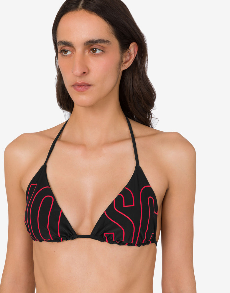 Printed lycra bikini top Black Moschino 3