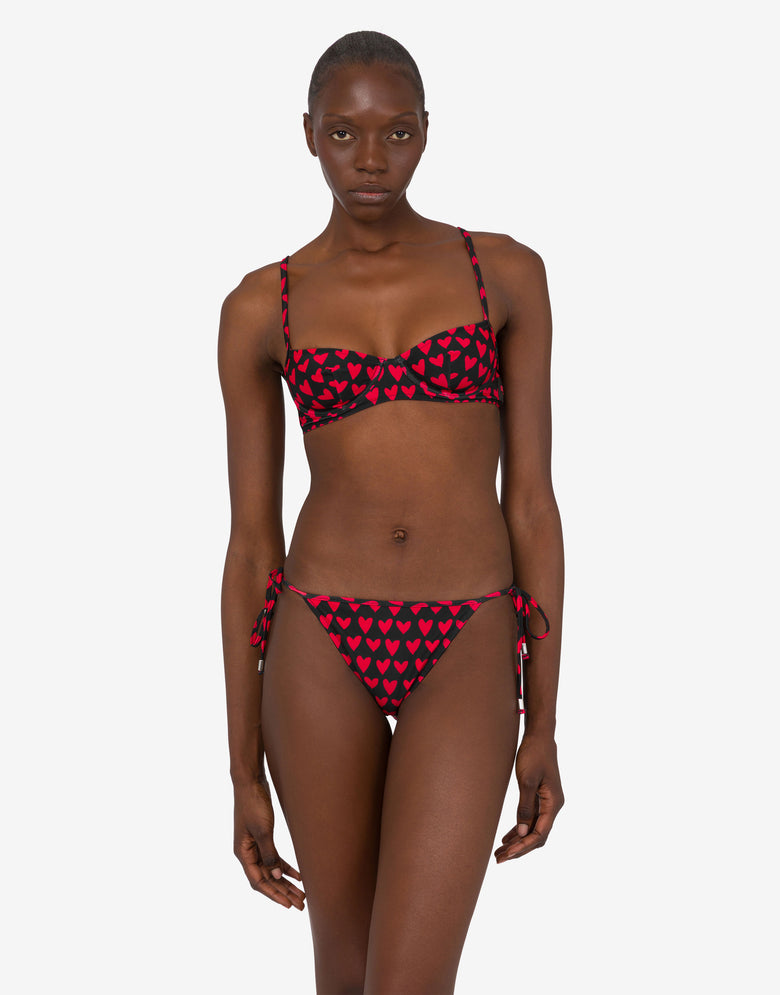 Printed lycra swim briefs Black Moschino 1