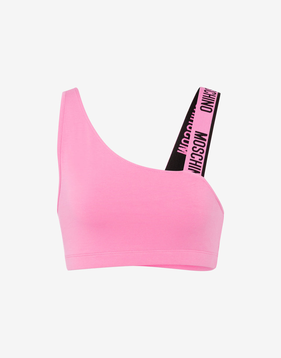 Stretch cotton jersey sports top Pink Moschino 0